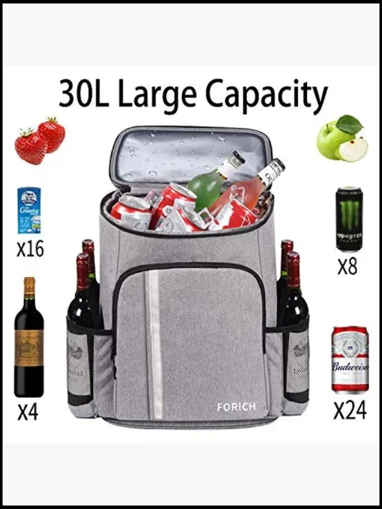 Insulated Backpack Cooler Leakproof Lightweight Soft Outdoor Picnic Camping - Picture 3 of 7